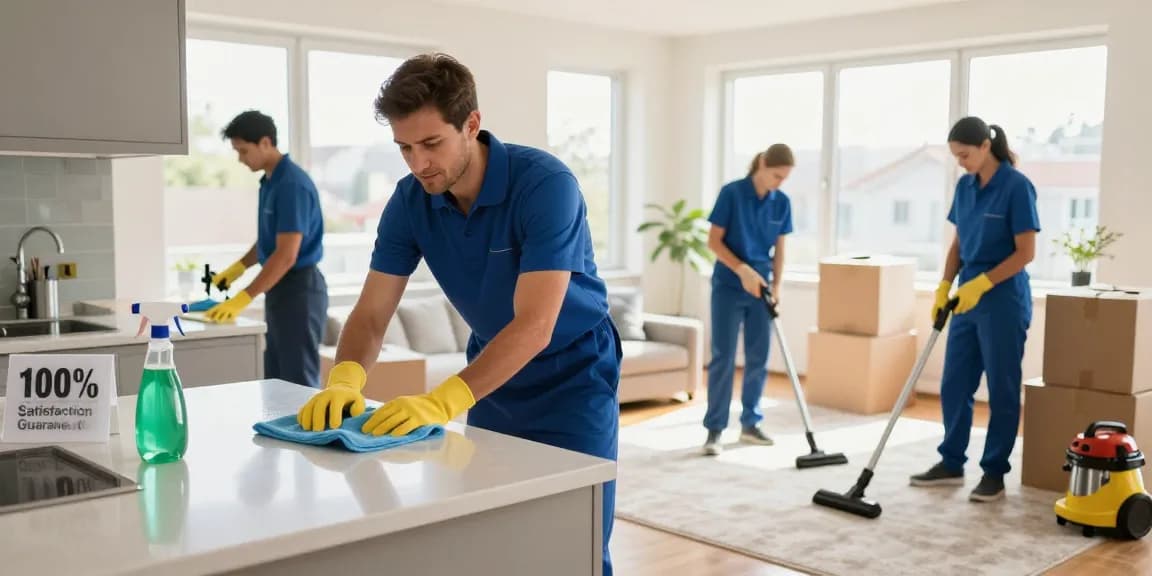 Expert umzugsreinigungen bern service team performing a detailed move-out cleaning in an apartment, showcasing professionalism and care.