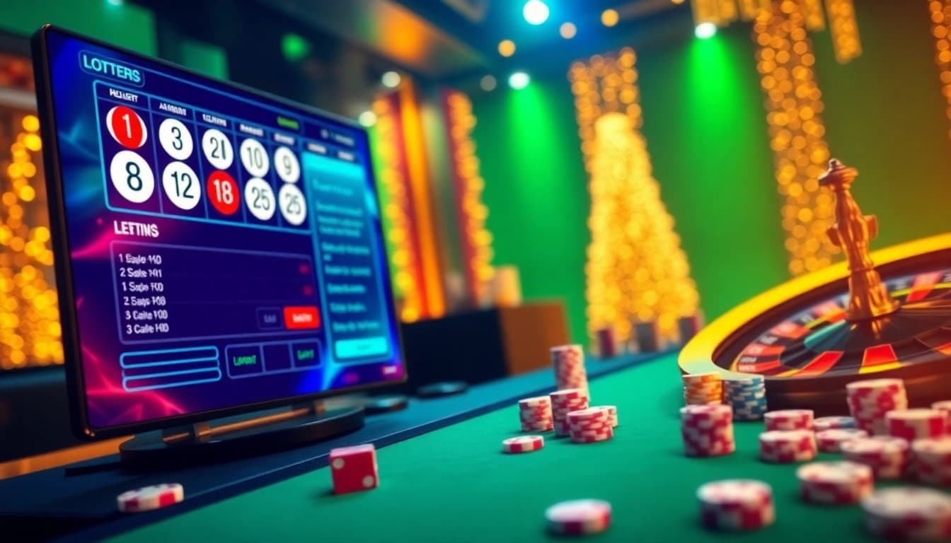 Engaging scene of lottery gaming with Tool xổ số siêu tốc interface, showcasing excitement and strategy.