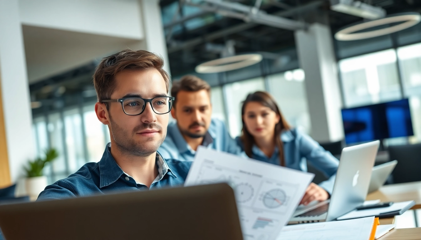 Headhunter Ingenieure beraten engagiert über neue Projekte in modernem Büro.