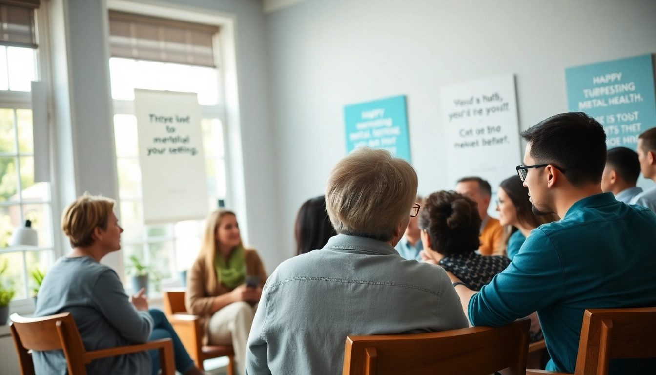 Mental health awareness event encouraging open dialogue among diverse participants.