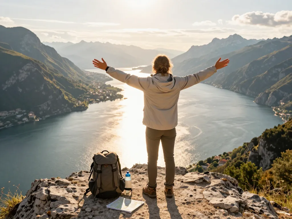Gardasee Reisetipps während eines malerischen Wanderevents am Gardasee festhalten.