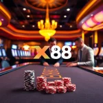 Experience the thrill of gambling at Trang chủ X88's premium casino atmosphere.