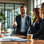 Immobilienmakler Frankfurt Eckenheim berät Kunden in modernem Büro mit Profi-Atmosphäre.