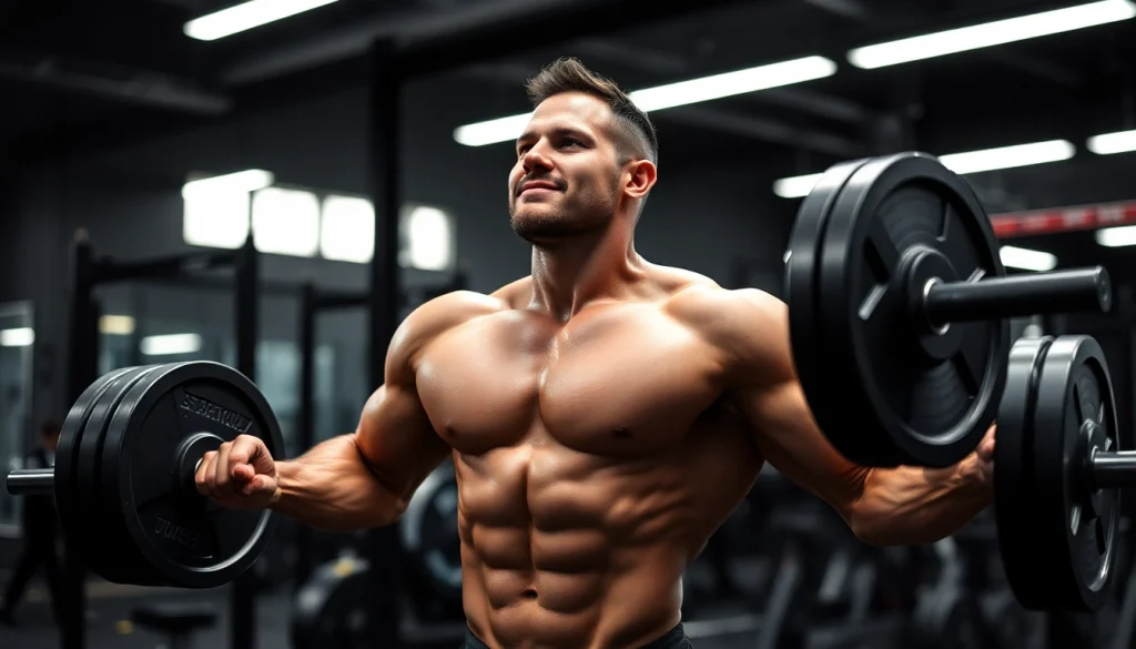Professioneller Bodybuilder mit Unique Pharma Steroids im Fitnessstudio