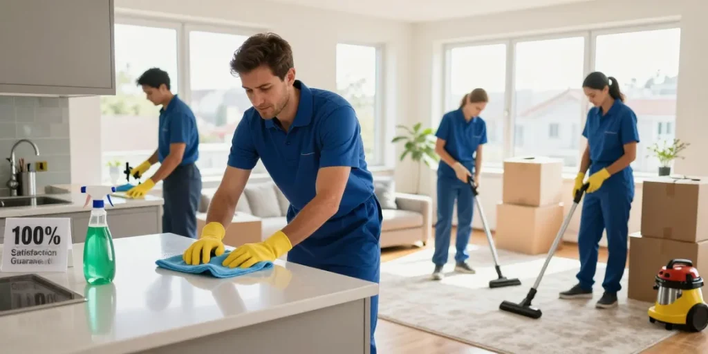 Expert umzugsreinigungen bern service team performing a detailed move-out cleaning in an apartment, showcasing professionalism and care.