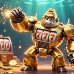 Experience thrilling gameplay with lucky88 in this vibrant 3D slot machine-themed illustration.